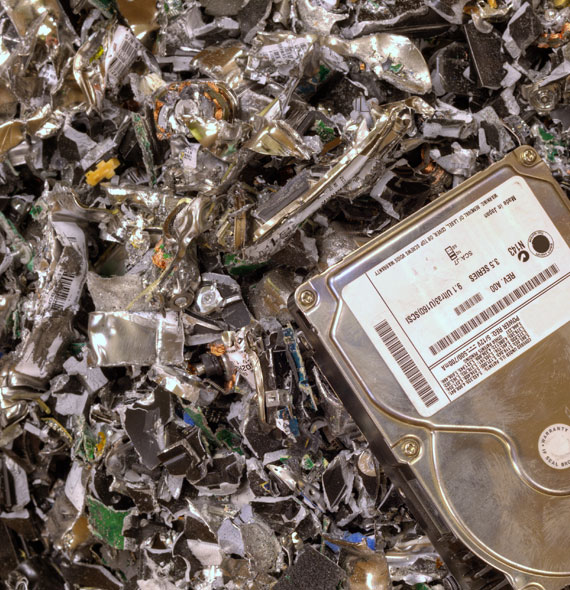 First Phase of Shredding Storage Media, It will be 3mm at the end of the cycle