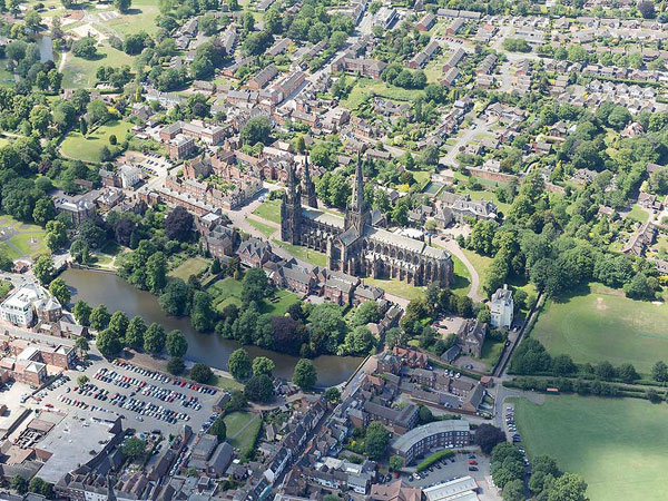 Lichfield Cathedral in Lichfield, Staffordshire